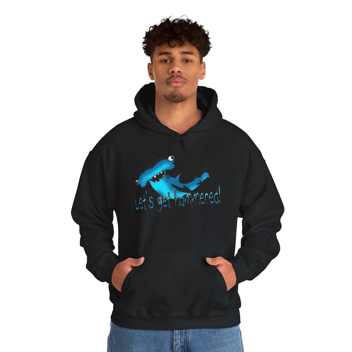 Let's Get Hammered Shark-Themed Unisex Hoodie: Let's Get Fin-tastic, Casual Wear, Gift for Ocean Lovers, Beach Party, Summer Fun