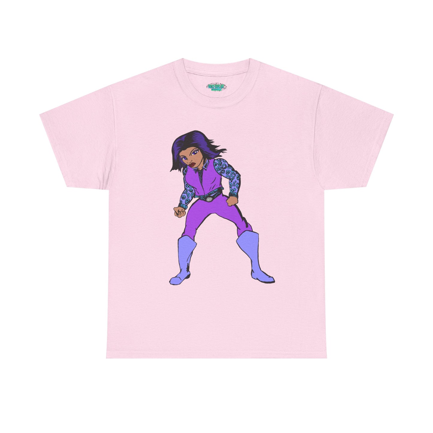 Retro Cartoon Hero Woman Character Unisex Heavy Cotton Tee, Vintage Graphic Tee, Fun T-Shirt, Gift for Fans, Casual Wear, Everyday Tee