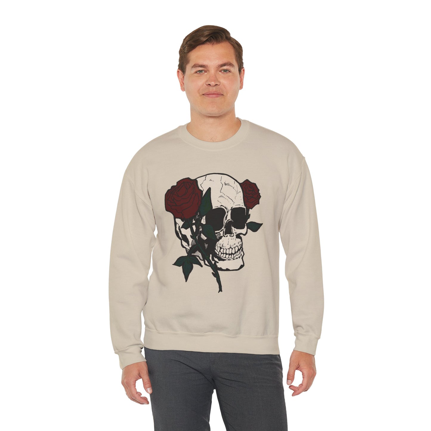 Skull & Rose Crewneck Sweatshirt - Unisex Heavy Blend™