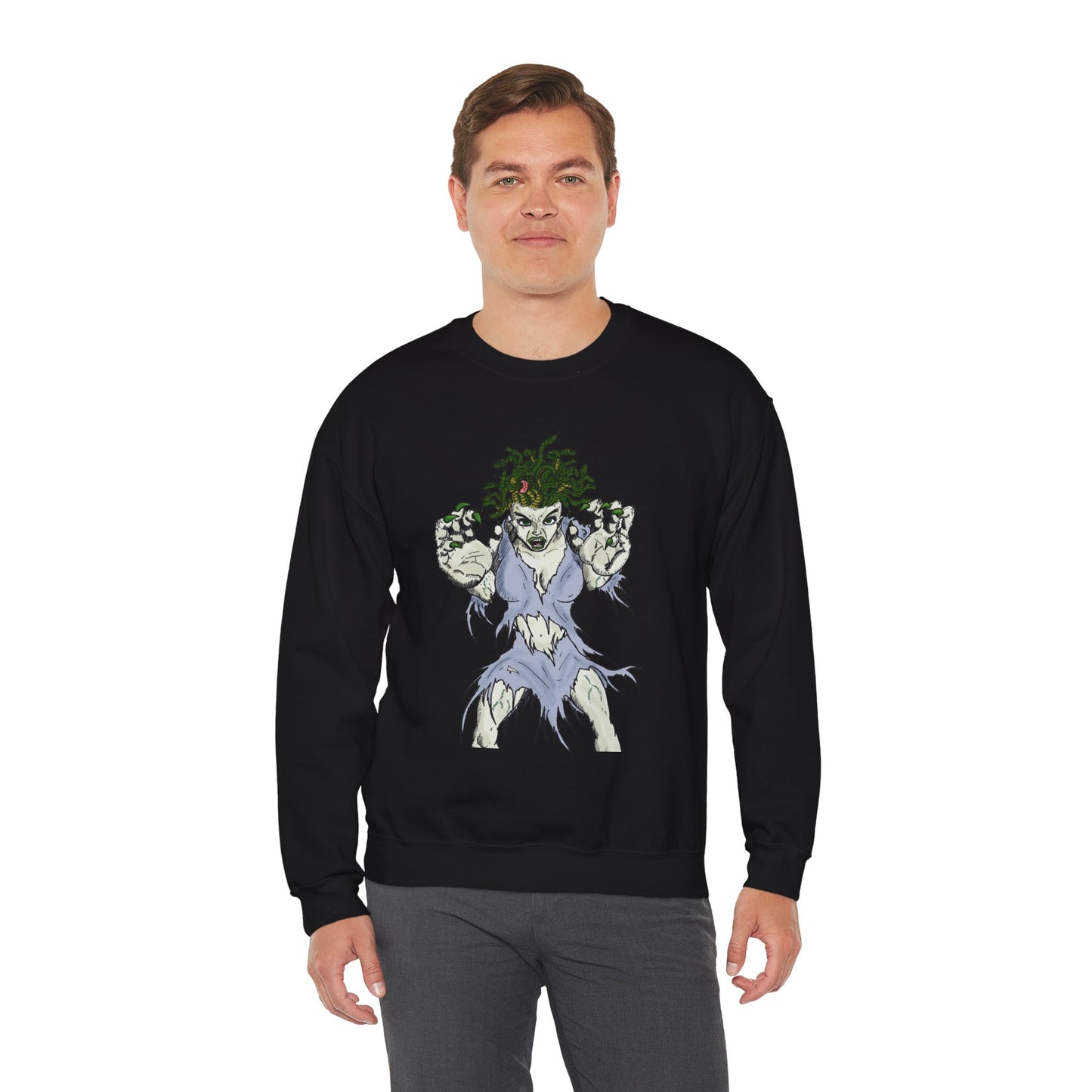 Medusa Inspired Unisex Heavy Blend Crewneck Sweatshirt