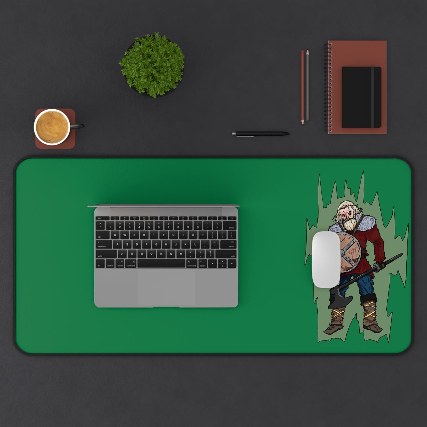 Epic Viking Warrior Desk Mat | Gaming Desk Pad, Office Decorative Mat, Cartoon Character Mat, Unique Gift for Gamers, Nordic Decor