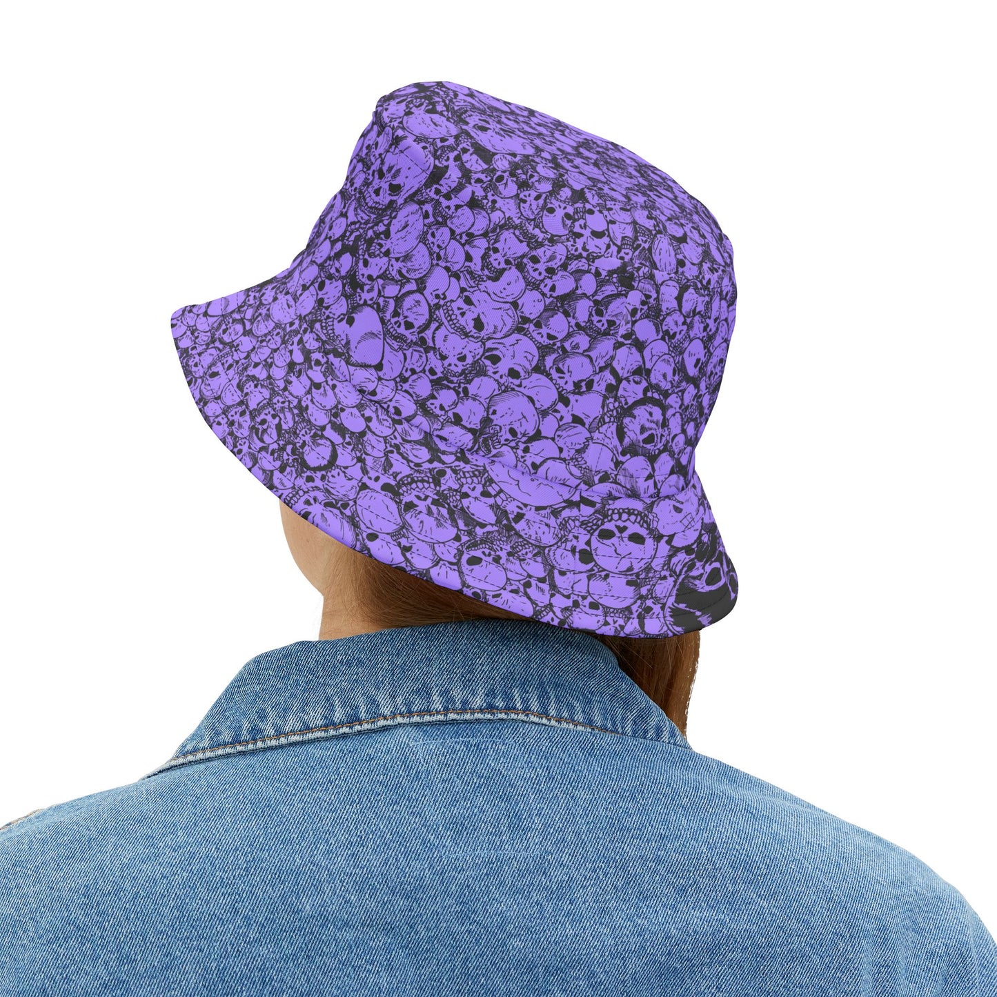 Purple Gathering of Skulls Print Bucket Hat - Edgy Summer Accessory