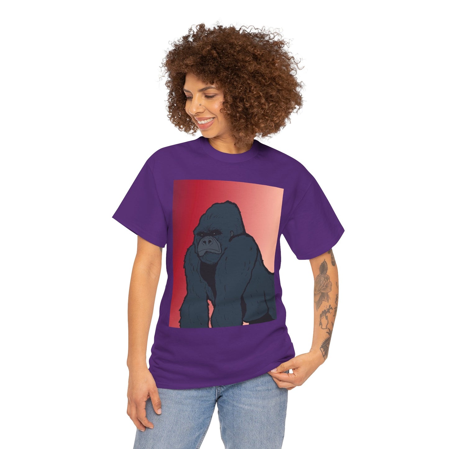 Gorilla Graphic Tee — Vintage Sunset Primate Illustration Shirt