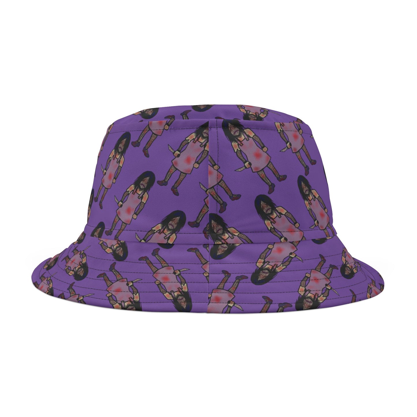 Vibrant Evil Doll Graphic Bucket Hat, Stylish Summer Accessory, Fun Outdoor Wear, Unique Festival Hat, Trendy Sun Protection