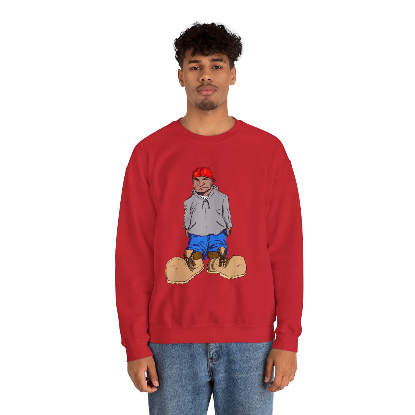 Urban Street Fun Character Boots Art Unisex Crewneck Sweatshirt