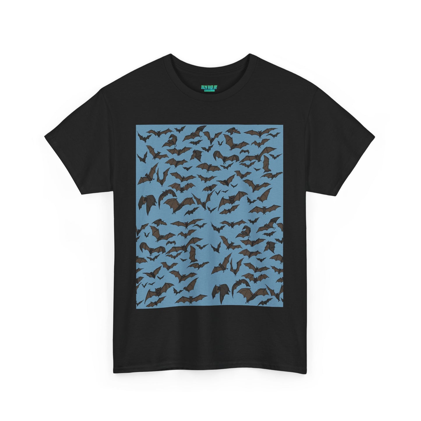 Unisex Bat Print Cotton Tee, Casual Graphic Tee, Halloween Apparel, Unique Gift for Animal Lovers, Stylish Everyday Wear