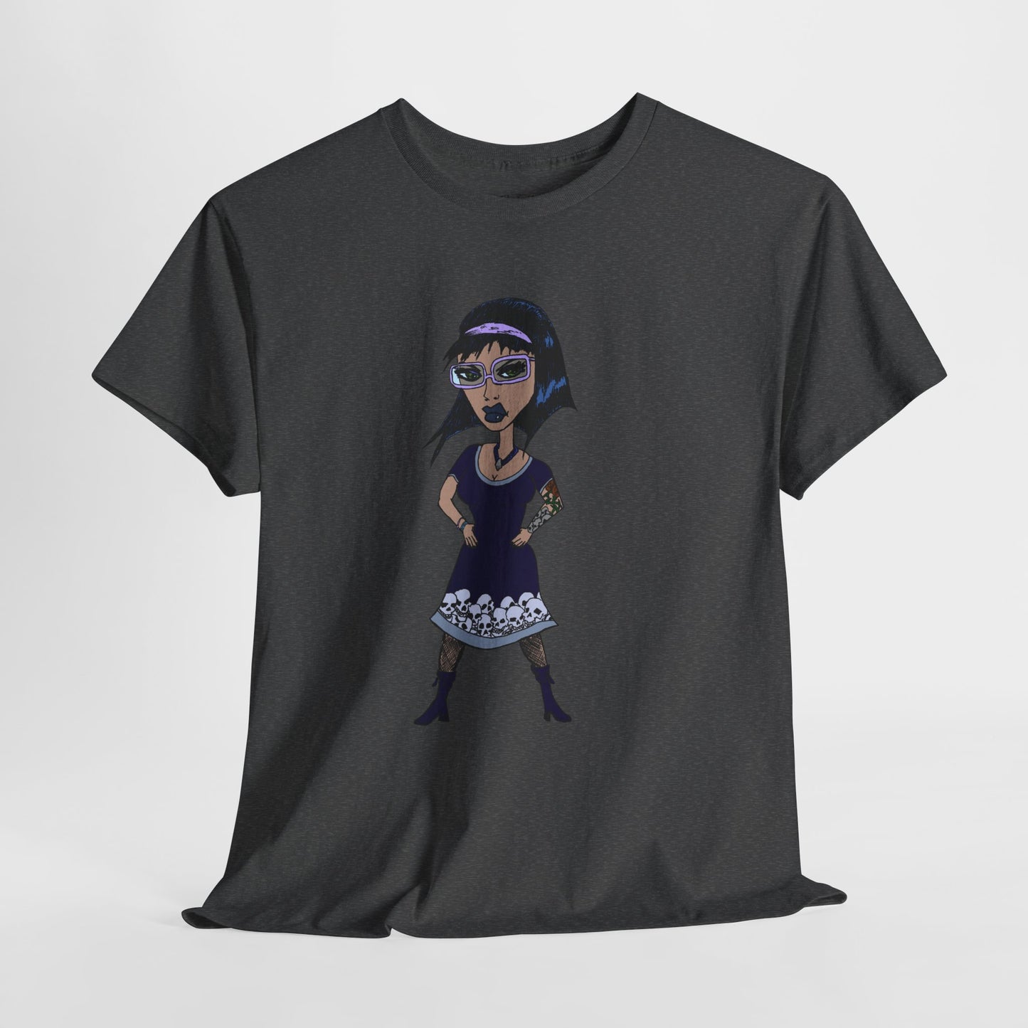 Gothic Doll T-Shirt — Retro Vampire Girl Graphic Tee