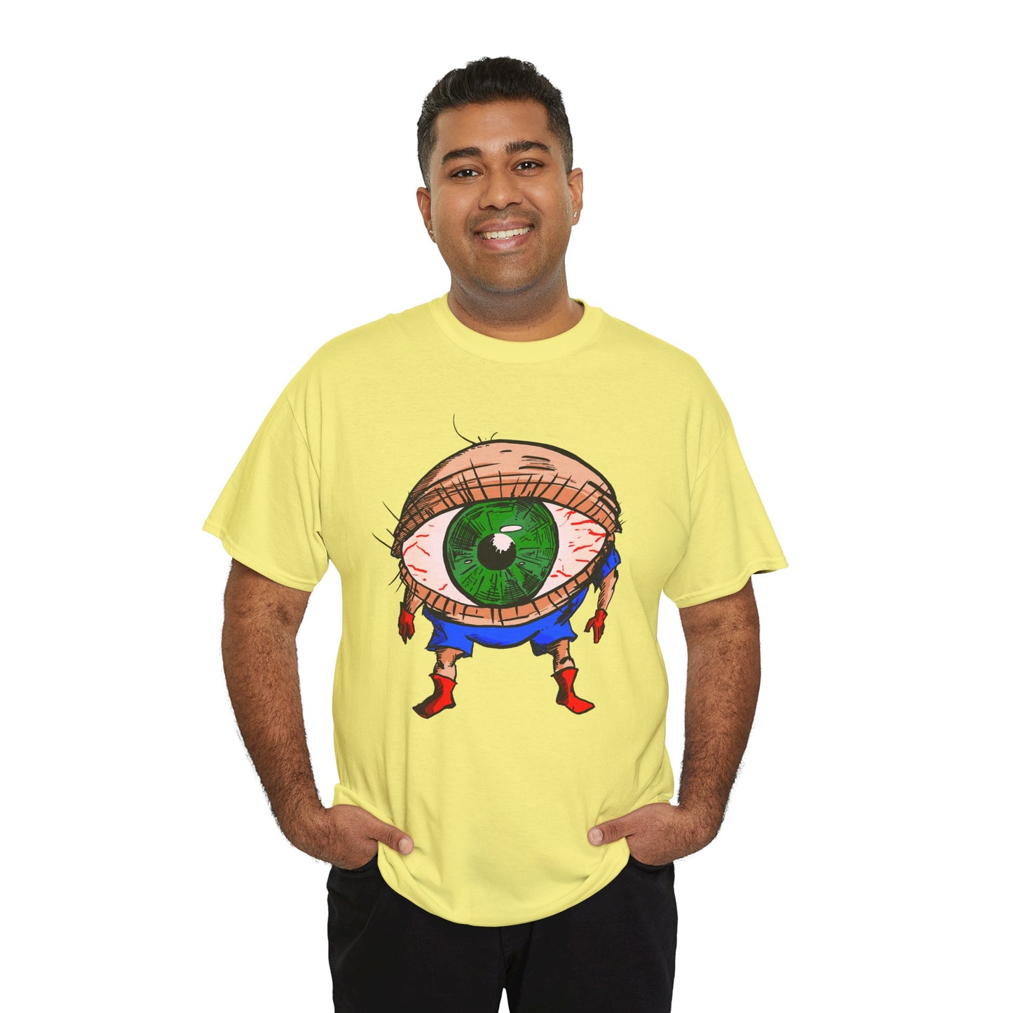 Terrif-EYE-ing - Whimsical Unisex Heavy Cotton Tee with Eye Design