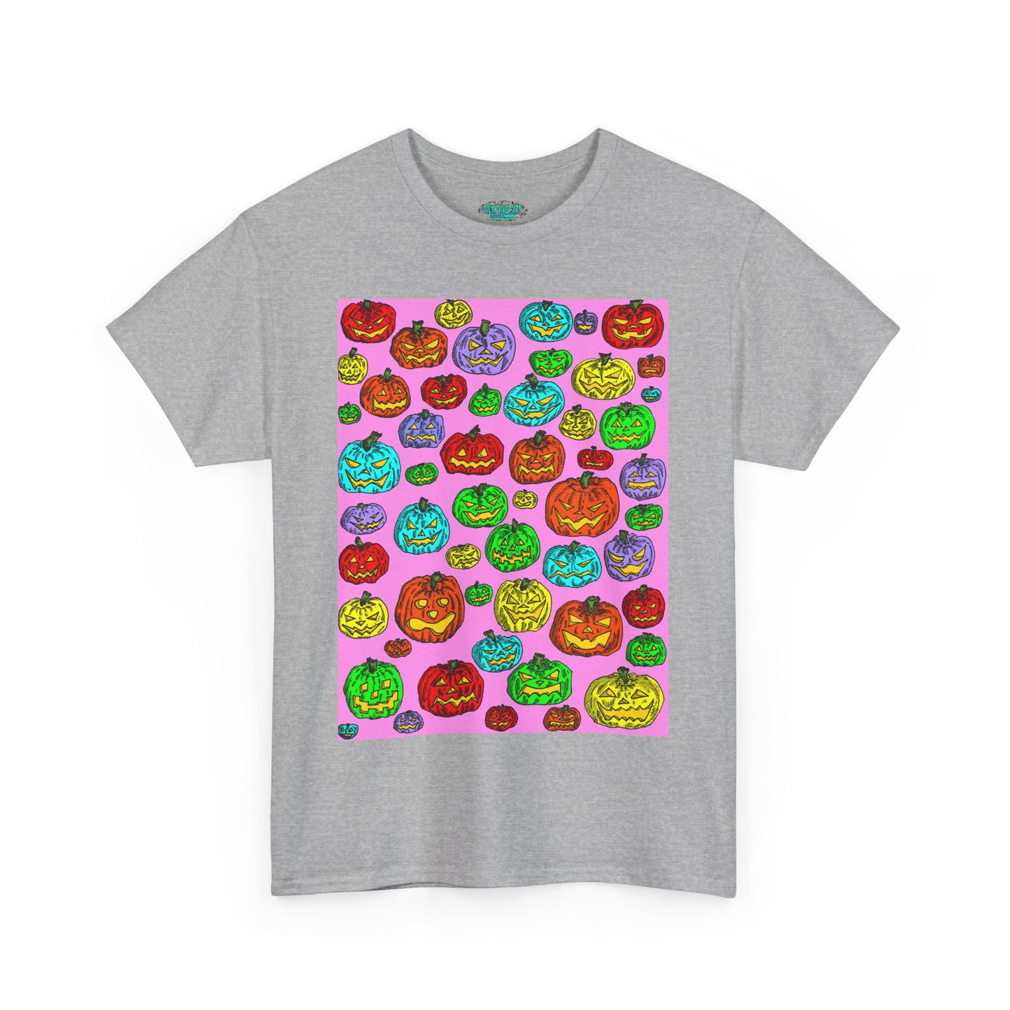 Colorful Pumpkin Graphic Tee, Unisex Cotton T-Shirt, Halloween Costume, Fall Apparel, Trendy Graphic Shirt, Casual Wear