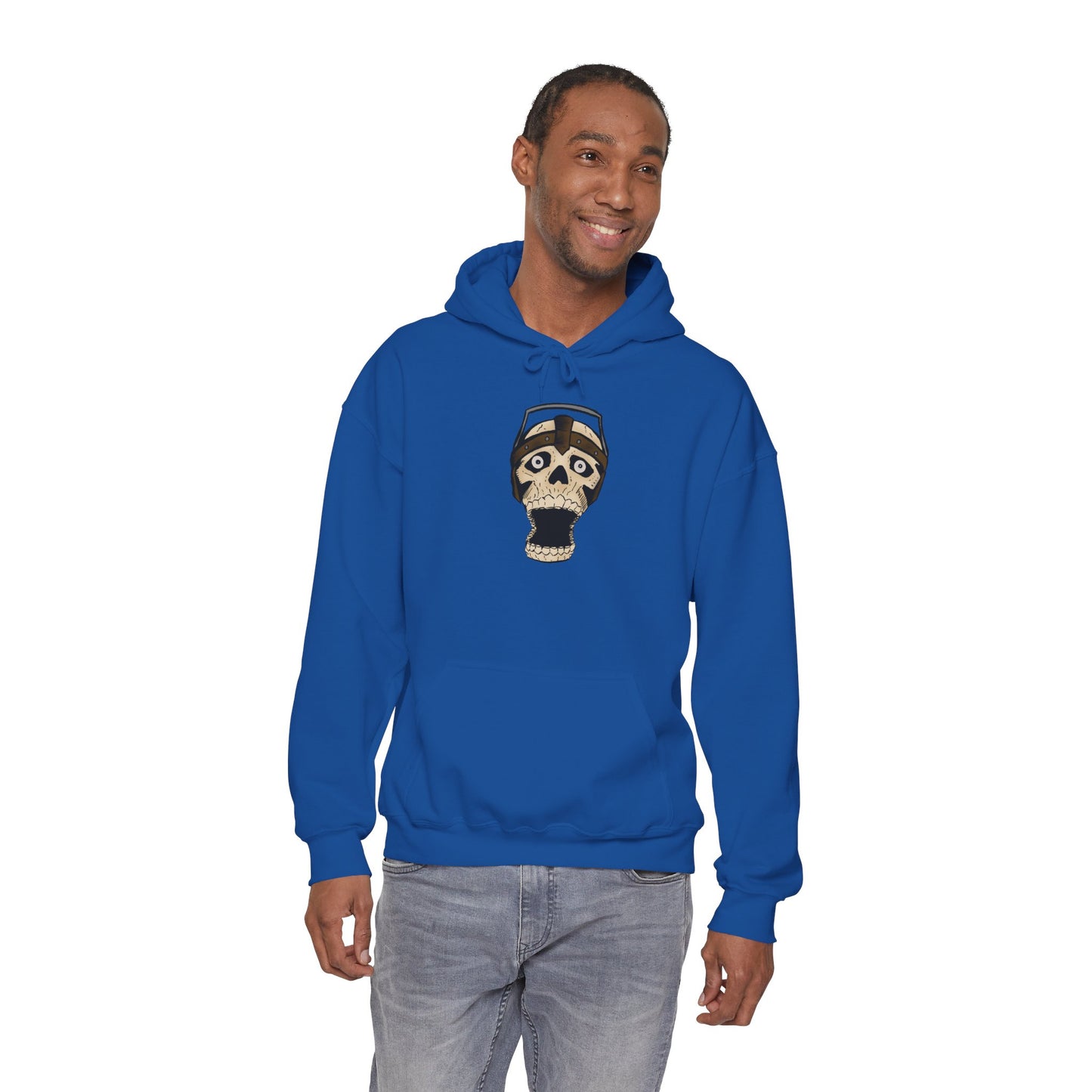 Screaming Skull Graphic Hoodie, Unisex Heavy Blend Sweatshirt, Cozy Casual Wear, Gift for Halloween, Unique October Fashion, Everyday Comfort