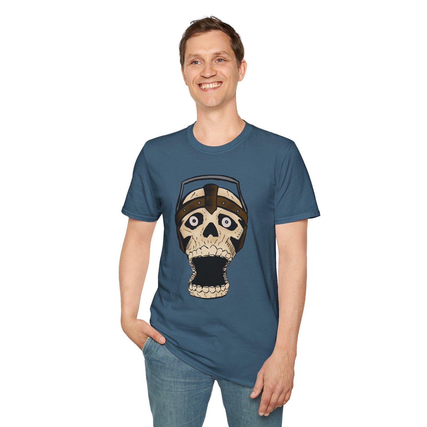 Electric Screaming Skull Unisex Softstyle T-Shirt