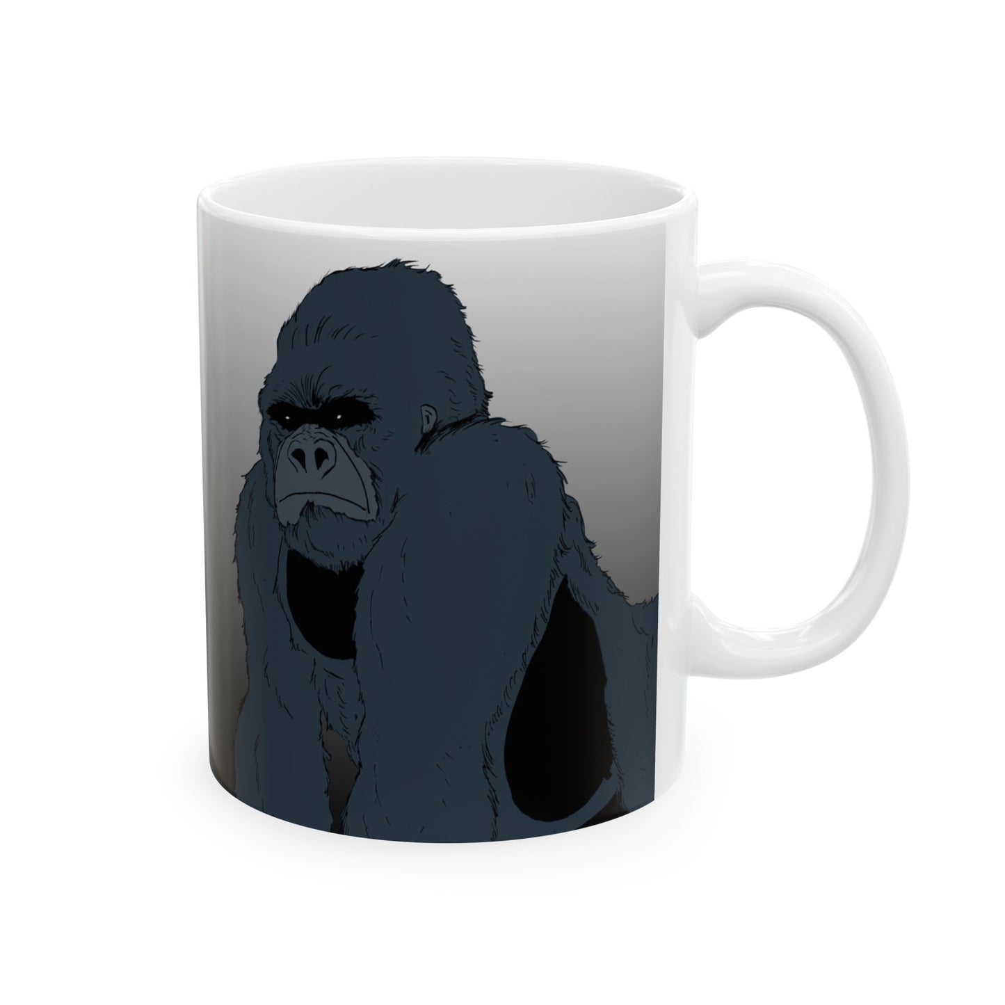 Gradient Ceramic Mug with Gorilla — Coffee Cup