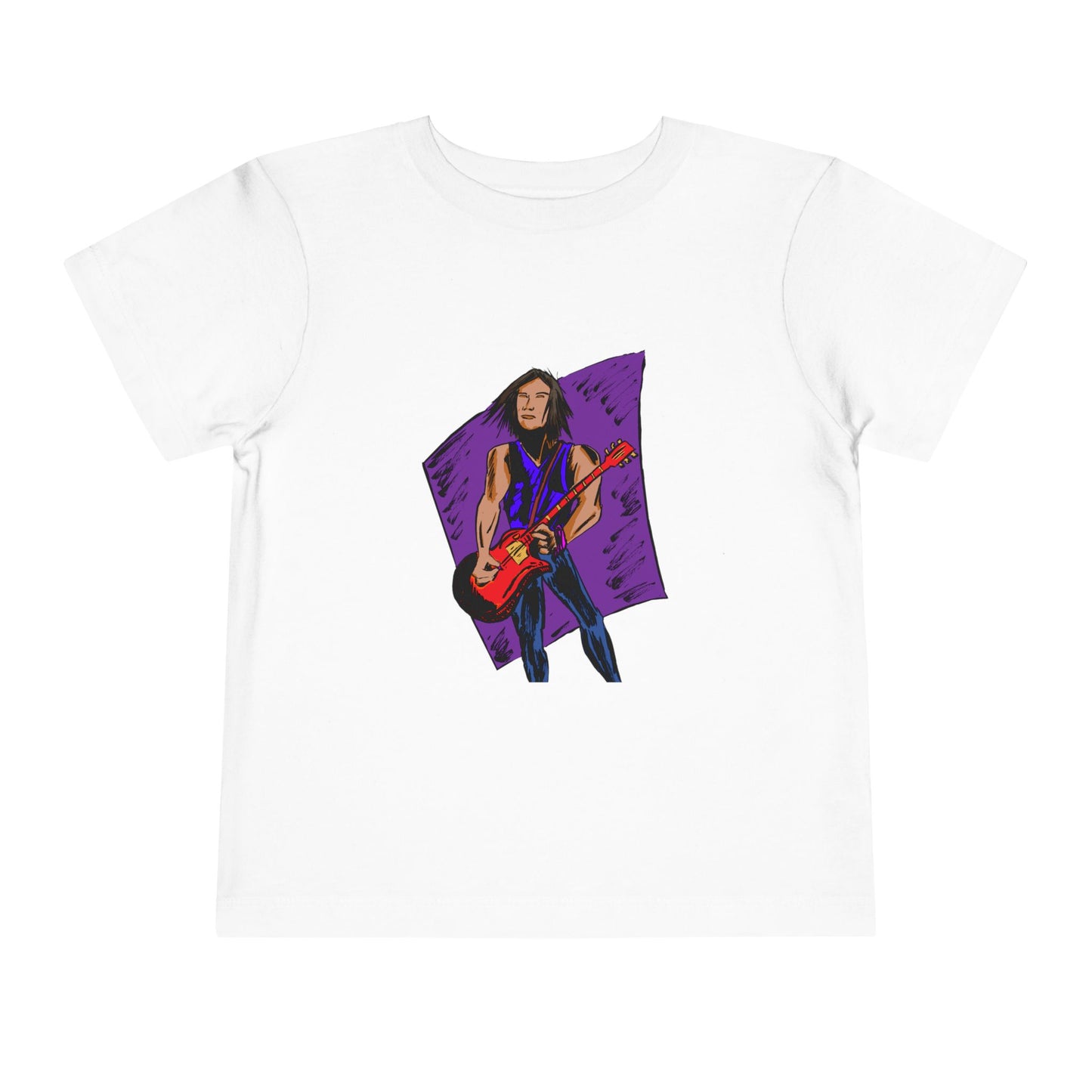Toddler Tee — Rock Star Guitarist Graphic Kids Shirt