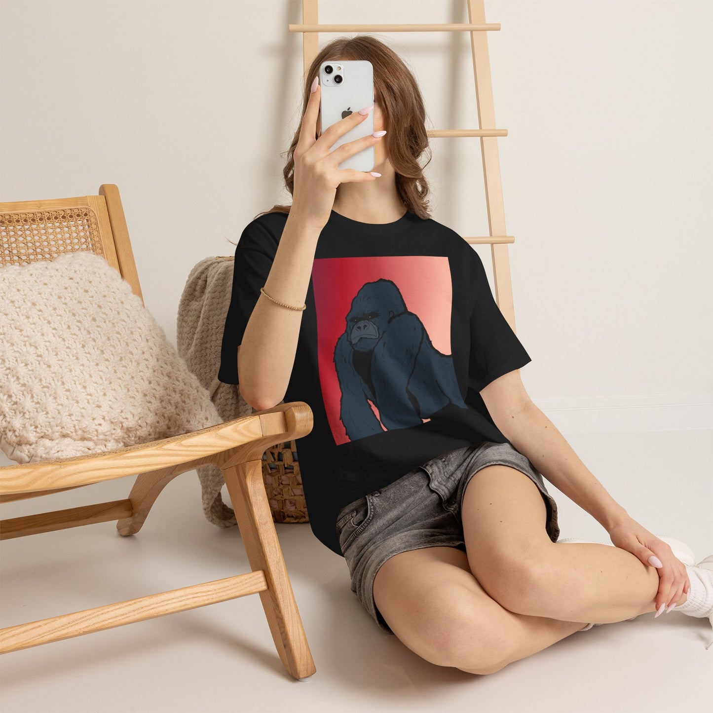 Gorilla Graphic Tee — Vintage Sunset Primate Illustration Shirt