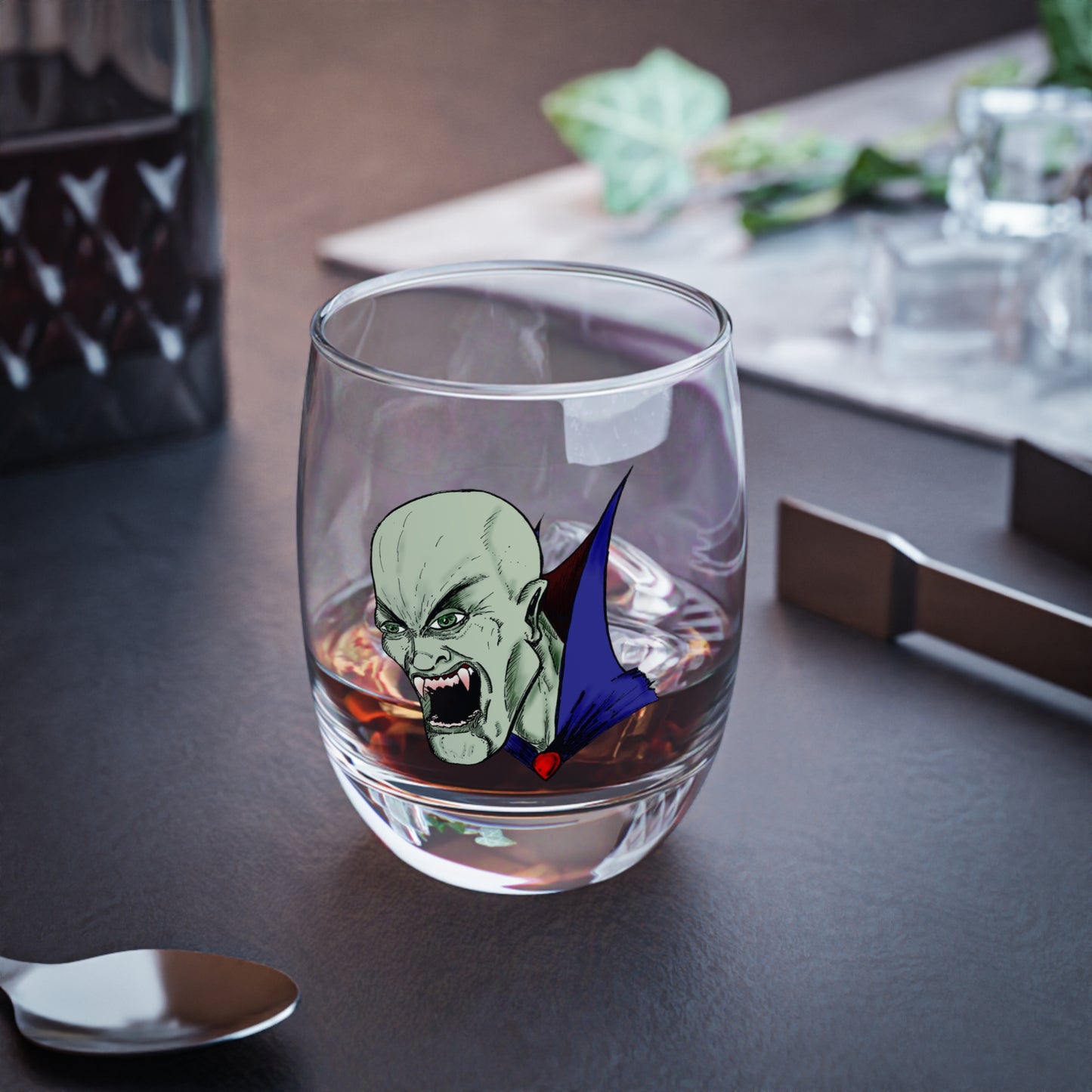 Whiskey Glass Bloodsucking Vampire Gothic Horror Dalyn Viker Art