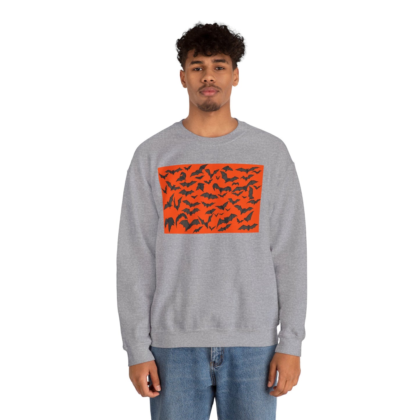 Halloween Bat Print Crewneck Sweatshirt