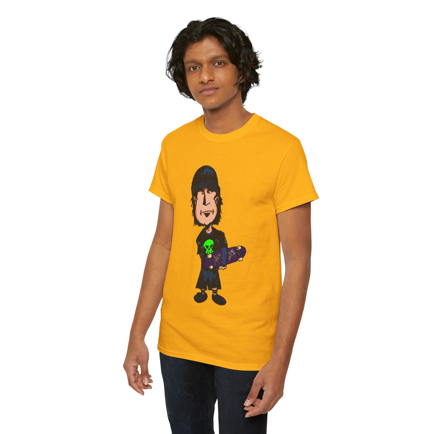 Rude Skater Dude - Skate Punk Cartoon Tee – Boy with Skateboard Graphic Shirt