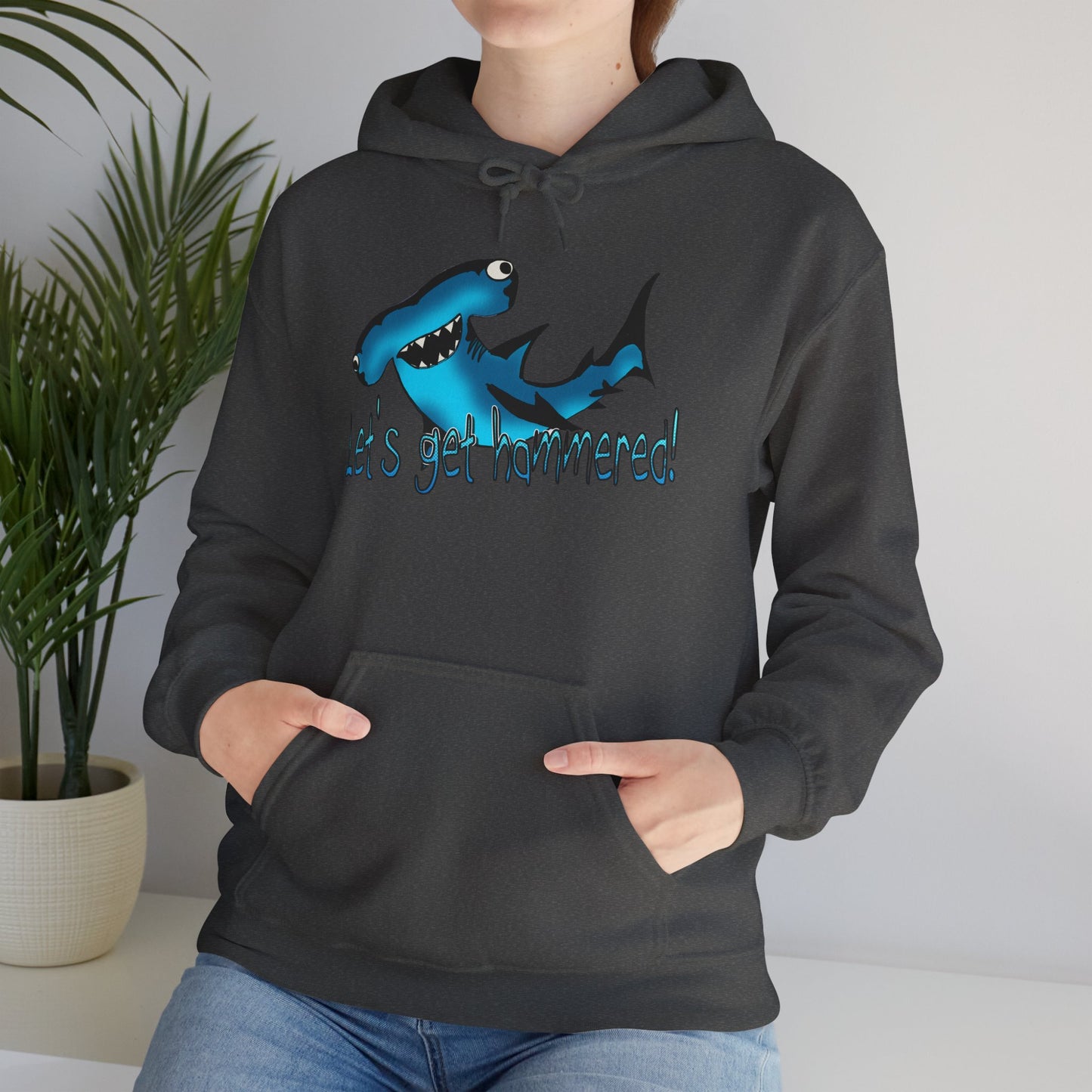 Let's Get Hammered Shark-Themed Unisex Hoodie: Let's Get Fin-tastic, Casual Wear, Gift for Ocean Lovers, Beach Party, Summer Fun