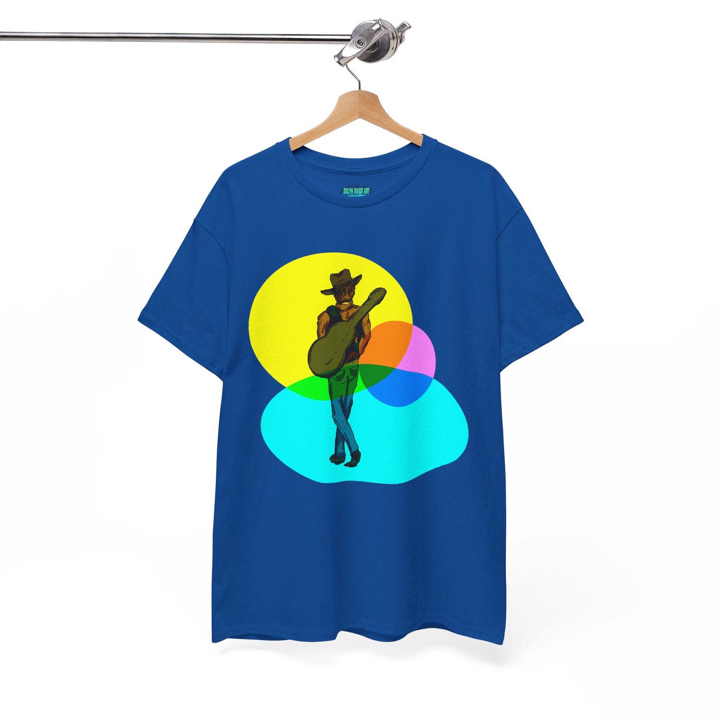 Cowboy Guitar Tee — Colorful Music T‑Shirt