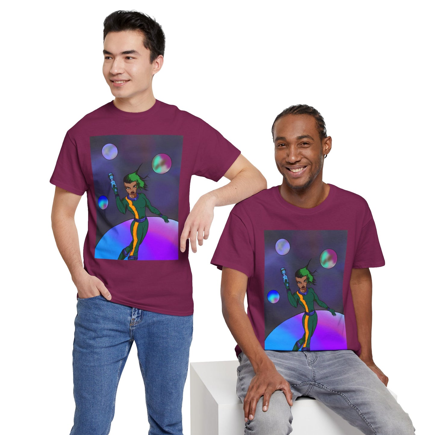 Cosmic Hero Vibe Tee - Unisex Heavy Cotton Tee, Space Art Shirt, Retro Sci-Fi T-Shirt, Gift for Space Lovers, Unique Graphic Tee