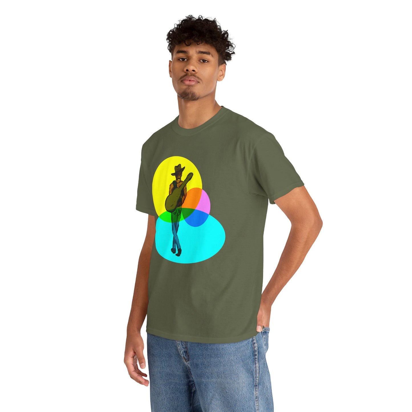 Cowboy Guitar Tee — Colorful Music T‑Shirt