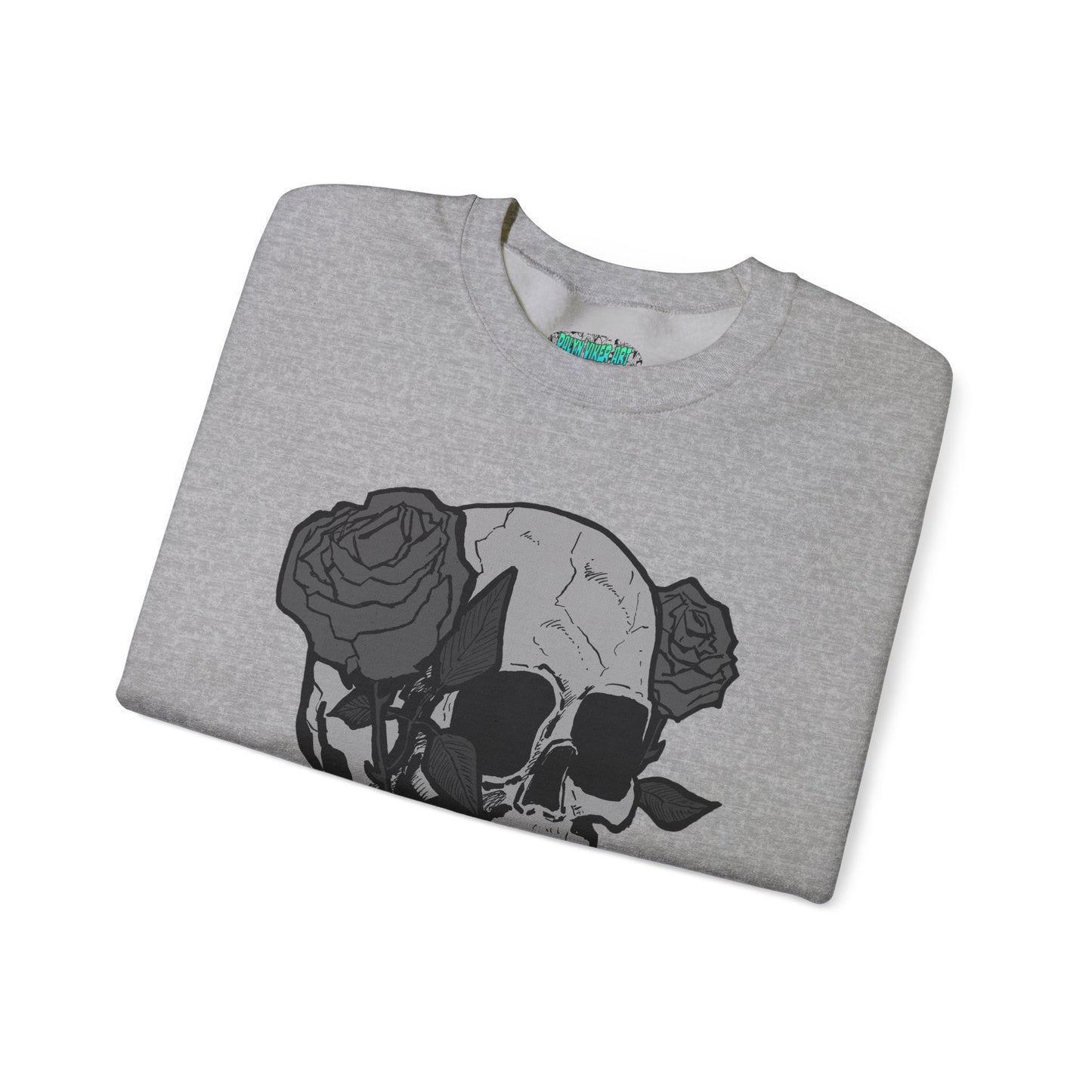 Skull and Roses Crewneck Sweatshirt - Unisex Heavy Blend™
