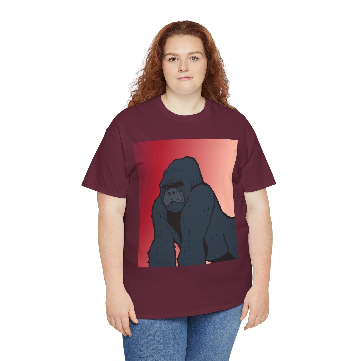 Gorilla Graphic Tee — Vintage Sunset Primate Illustration Shirt