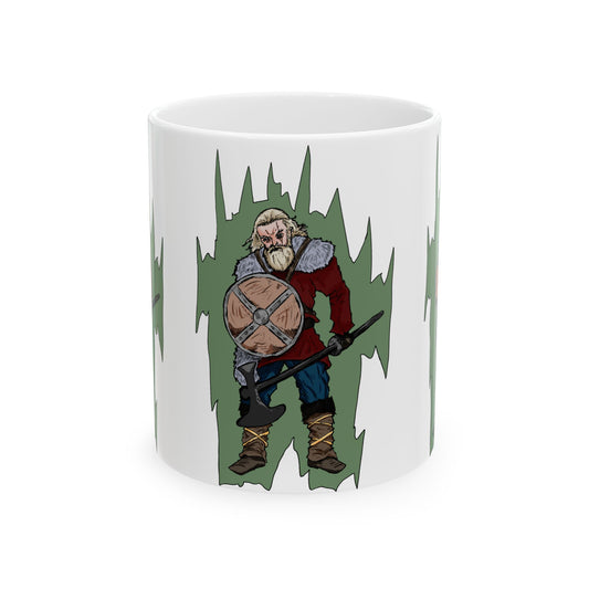 Epic Viking Warrior Ceramic Mug, Norse Mythology Gift, Coffee Cup for Gamers, Fantasy Lover's Mug, Unique Home Decor