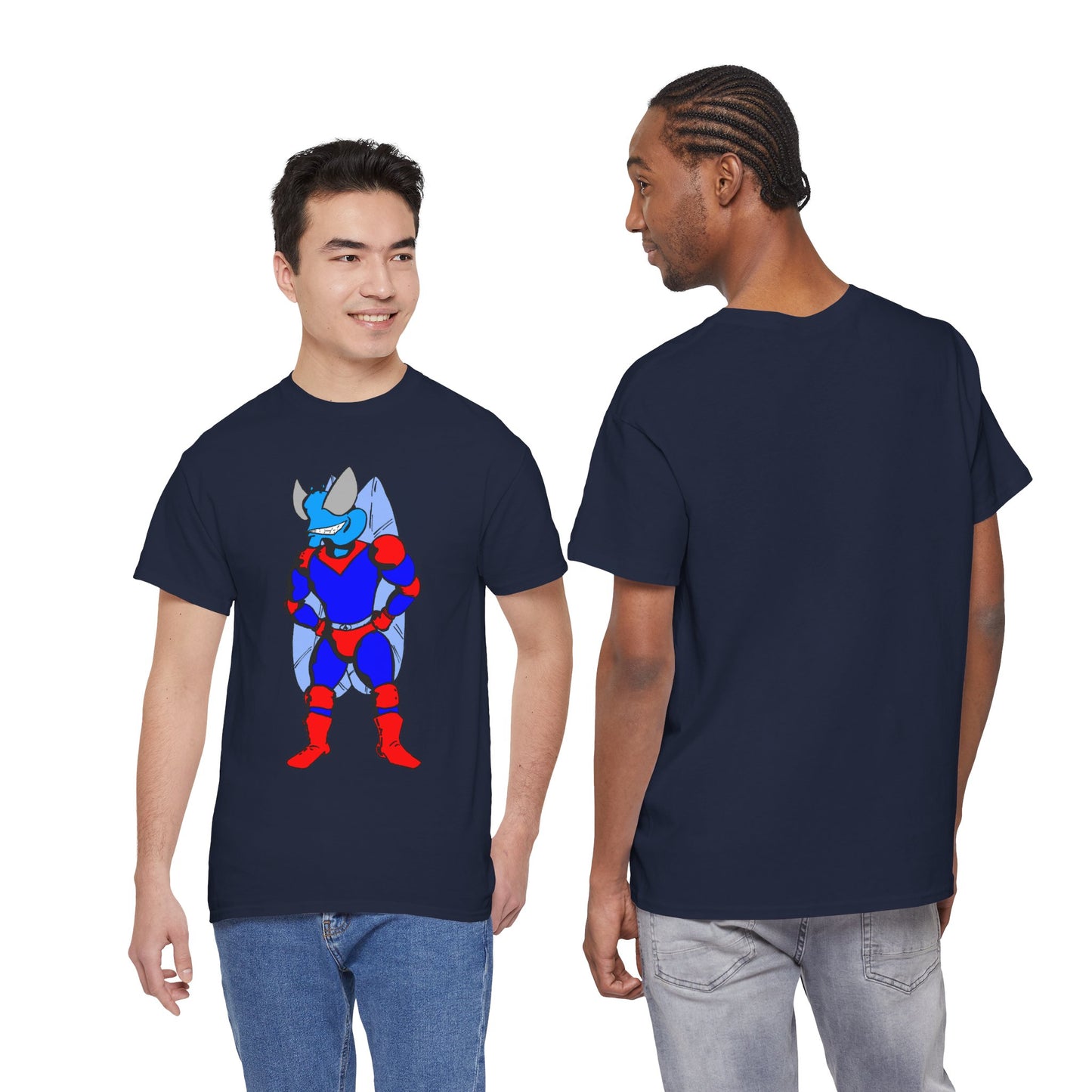 Astro-Fly Hero Graphic Tee - Blue & Red Superhero T-Shirt