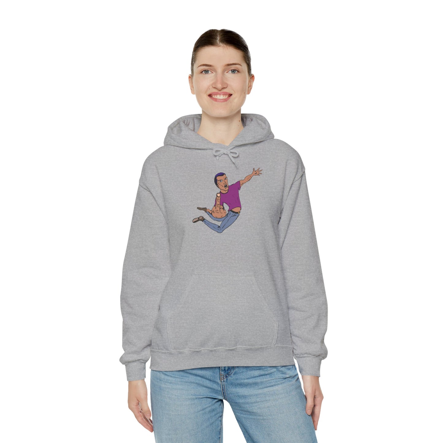 Funny Flying Eff Unisex Hooded Sweatshirt with Cartoon Design, Casual Hoodie, Gift for Friends, Birthday Gift, Loungewear