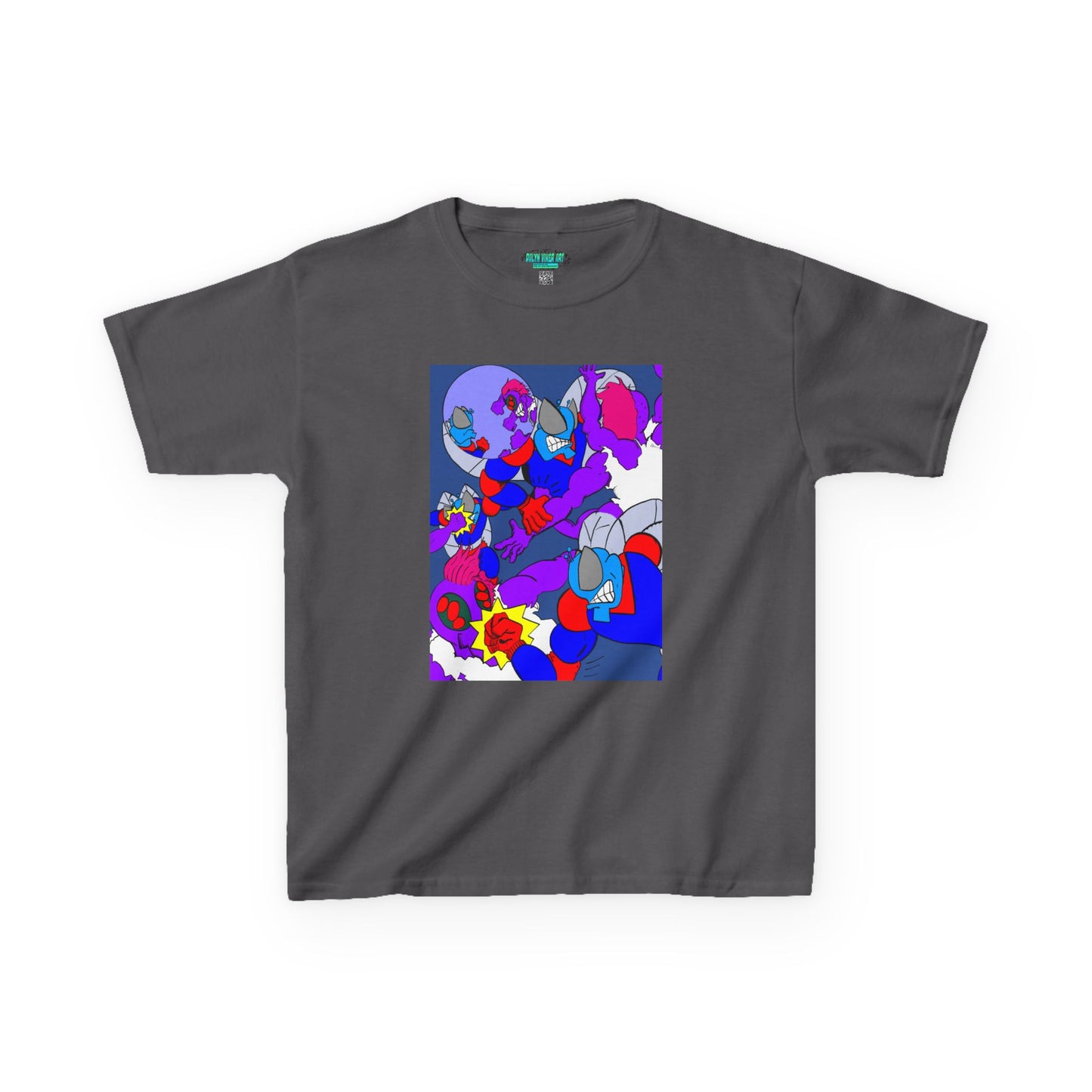 The Astounding Astro-Fly vs The Spiders! Colorful Cartoon Kids Heavy Cotton™ Tee - Fun & Playful Design