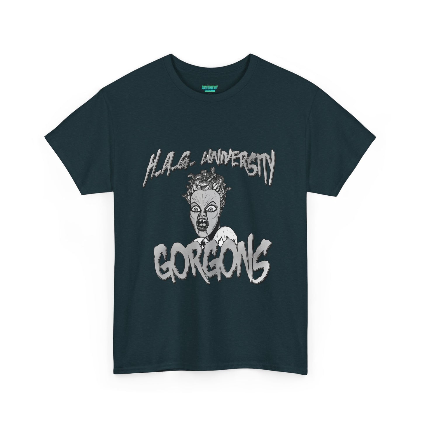 Graphic Tee with Gorgon Mascot - Greek Mythology University Unisex Shirt