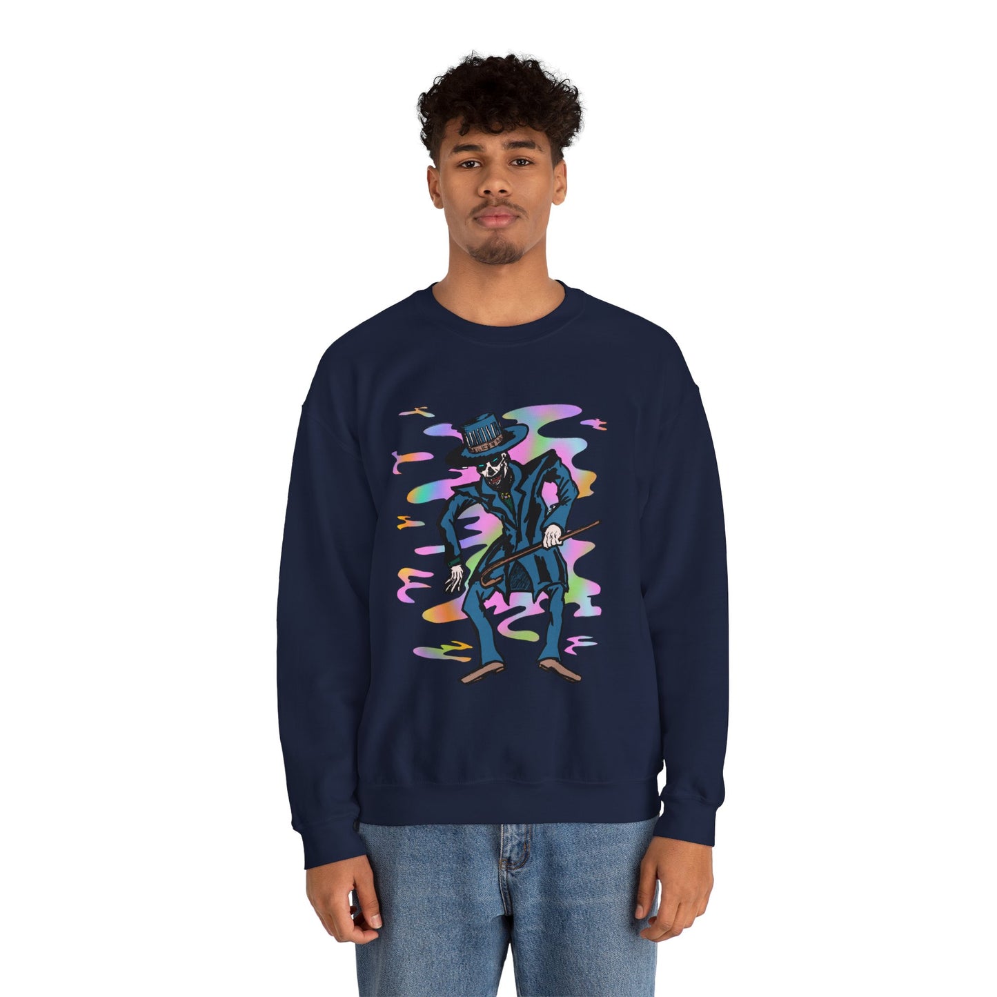 Vibrant Voodoo Graphic Crewneck Sweatshirt - Unisex Halloween Vibe