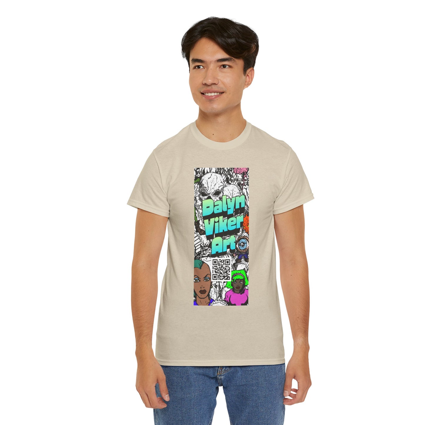 Graphic Art T-Shirt — "Dalyn Viker Art" Vertical Collage Tee