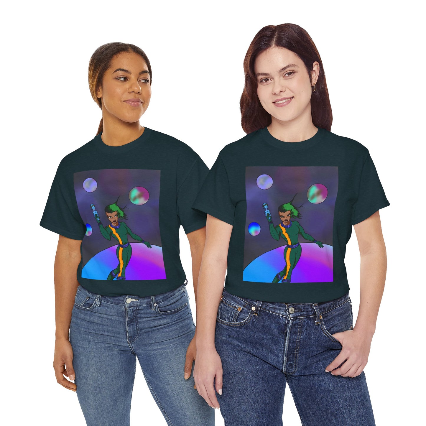 Cosmic Hero Vibe Tee - Unisex Heavy Cotton Tee, Space Art Shirt, Retro Sci-Fi T-Shirt, Gift for Space Lovers, Unique Graphic Tee