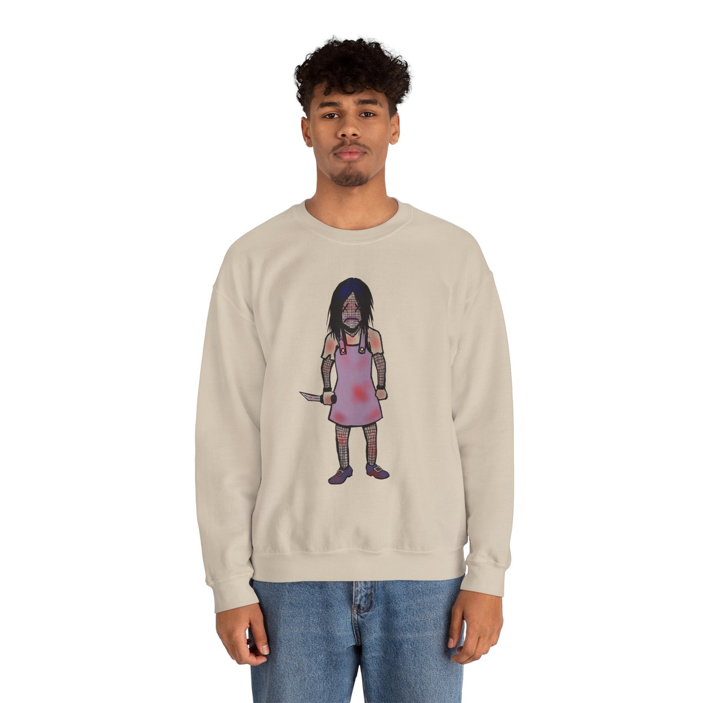 Evil Doll Edgy Graphic Sweatshirt for Unique Style