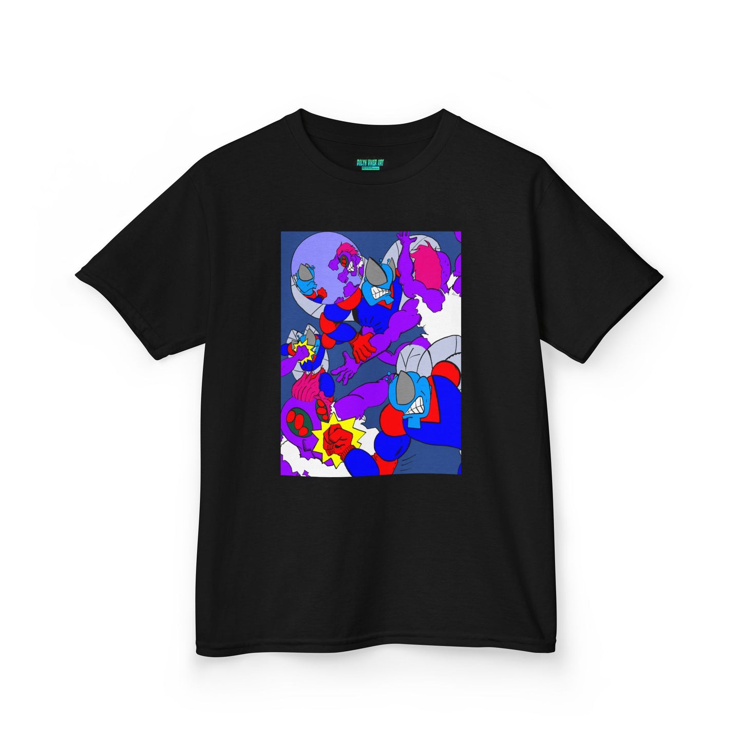 The Astounding Astro-Fly vs The Spiders! Colorful Cartoon Kids Heavy Cotton™ Tee - Fun & Playful Design