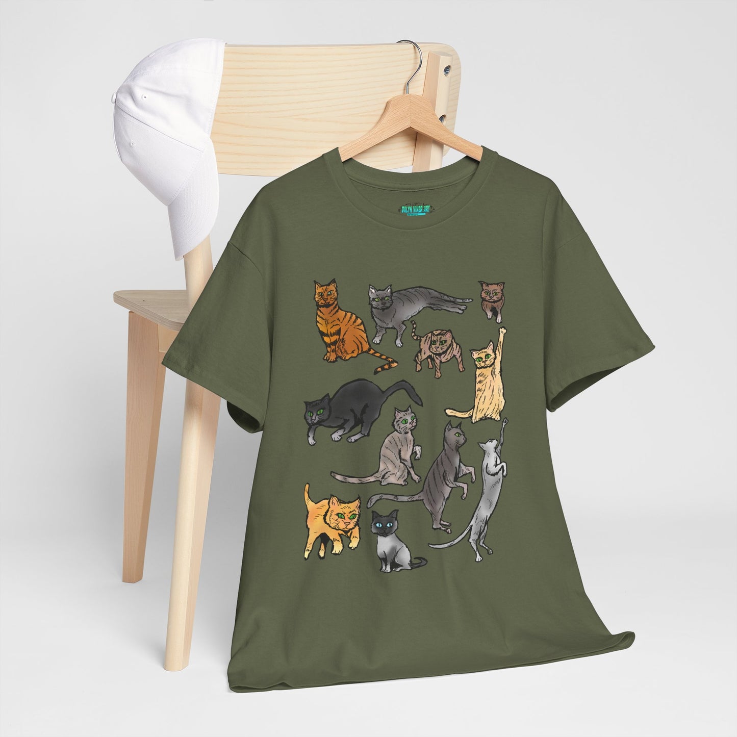 Cats Collage T-Shirt — Cute Cat Illustration Tee for Cat Lovers