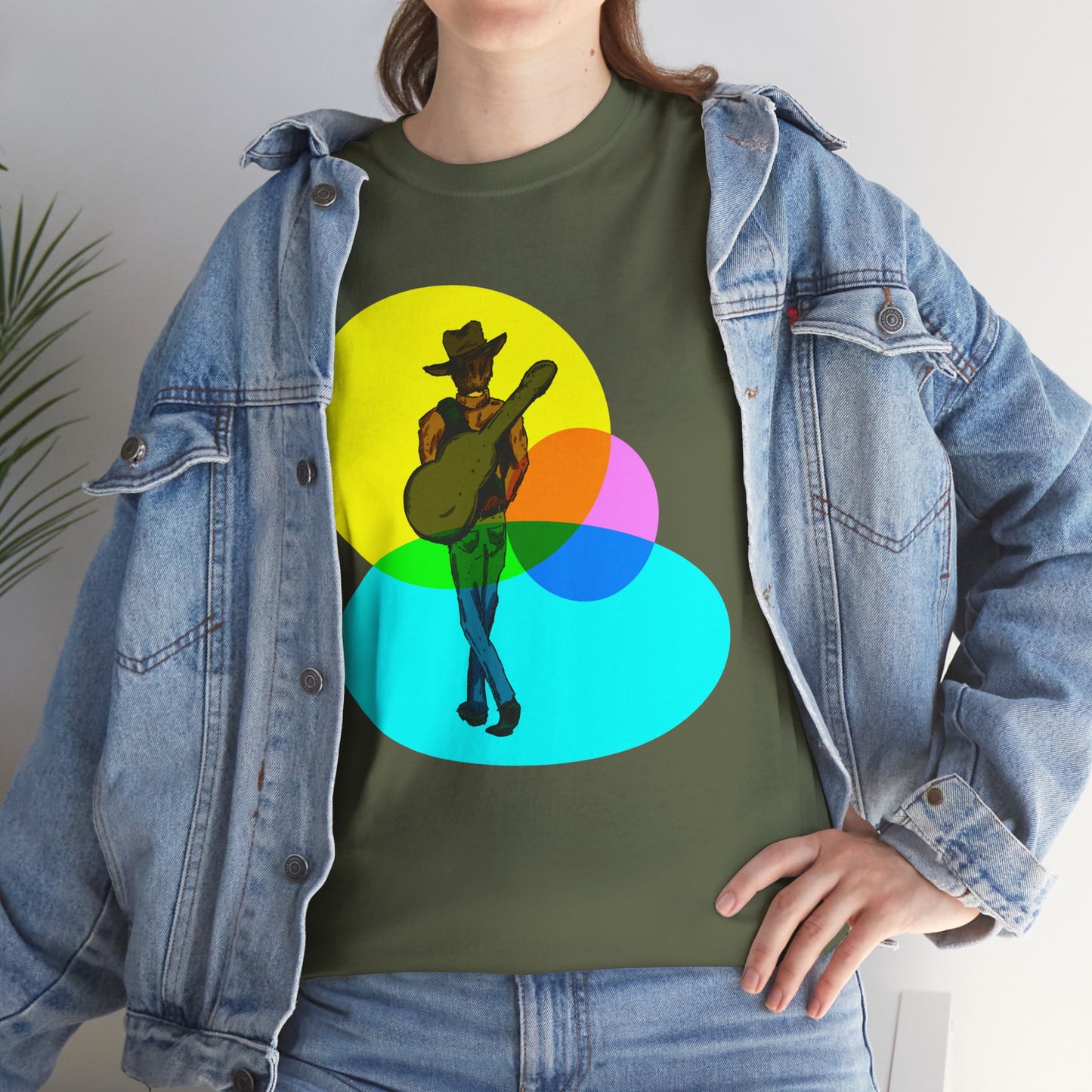 Cowboy Guitar Tee — Colorful Music T‑Shirt