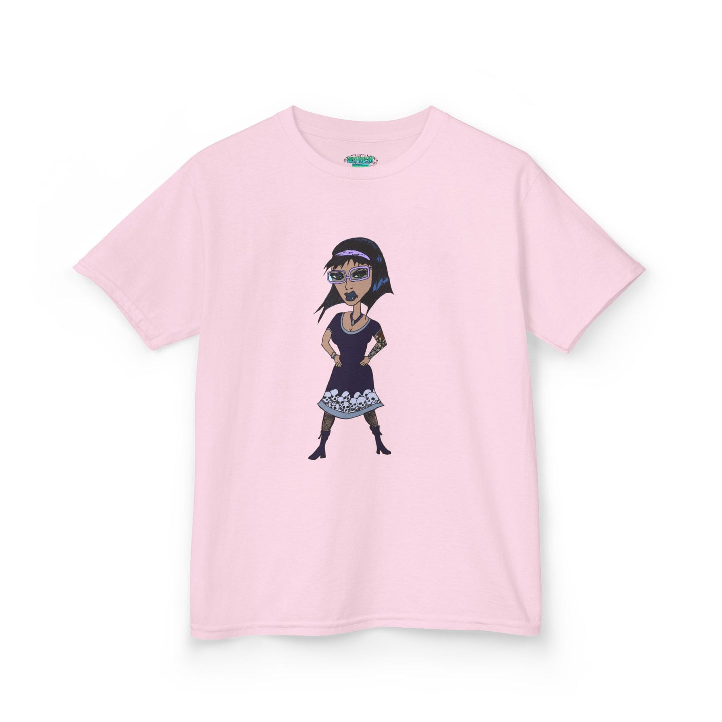 Kids Tee — Vintage Gothic Girl Cartoon Graphic Tee for Children