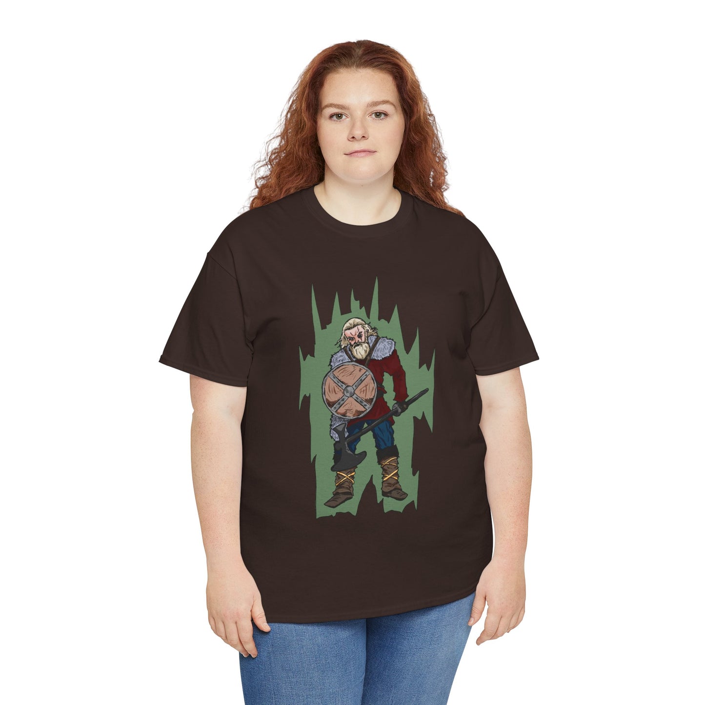 Epic Warrior Graphic Tee, Unisex Heavy Cotton Shirt, Casual Wear, Gamer Gift, Medieval Art Clothing, Battle Theme Fashion