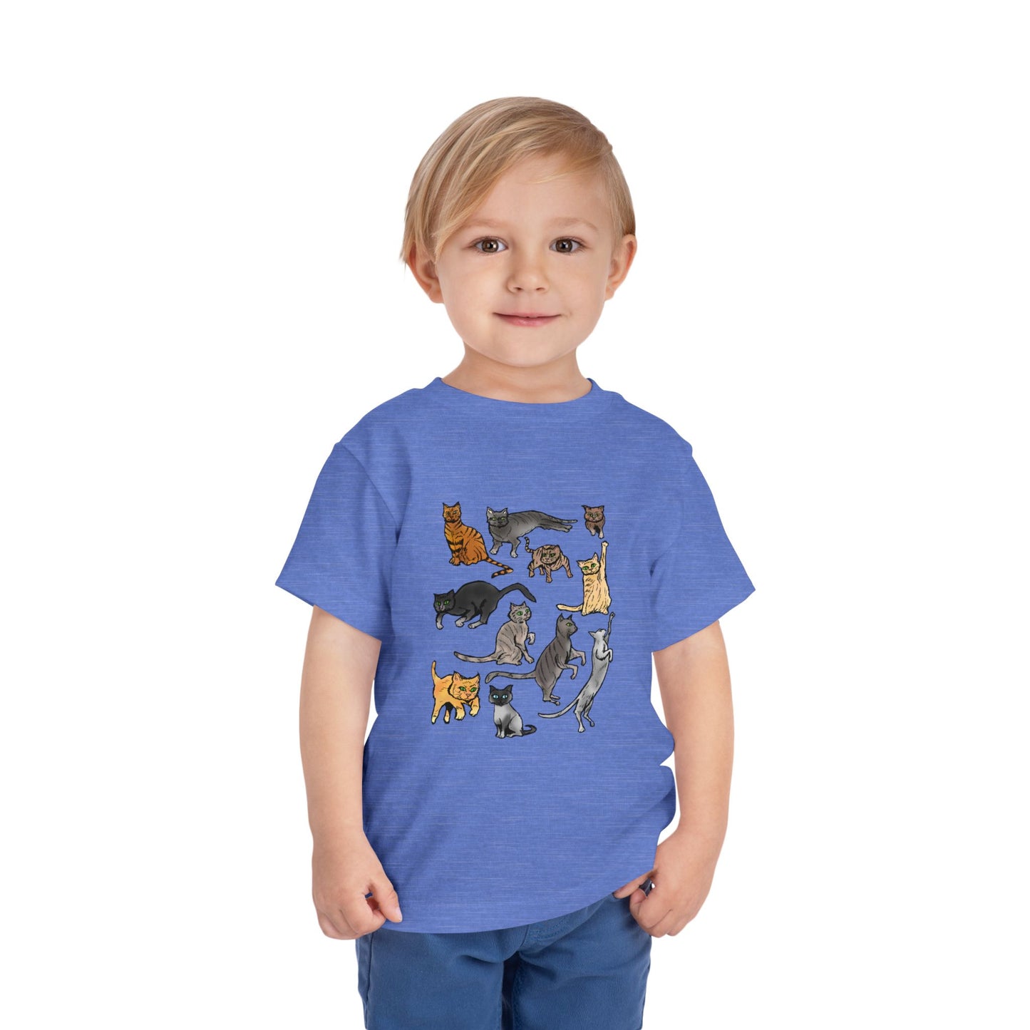 Toddler Tee — Playful Cat Pack Graphic Shirt for Kids