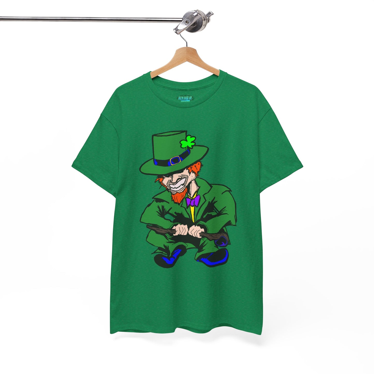 Funny Mischievious Leprechaun Saint Patrick's Day Unisex Heavy Cotton Tee - Leprechaun Design