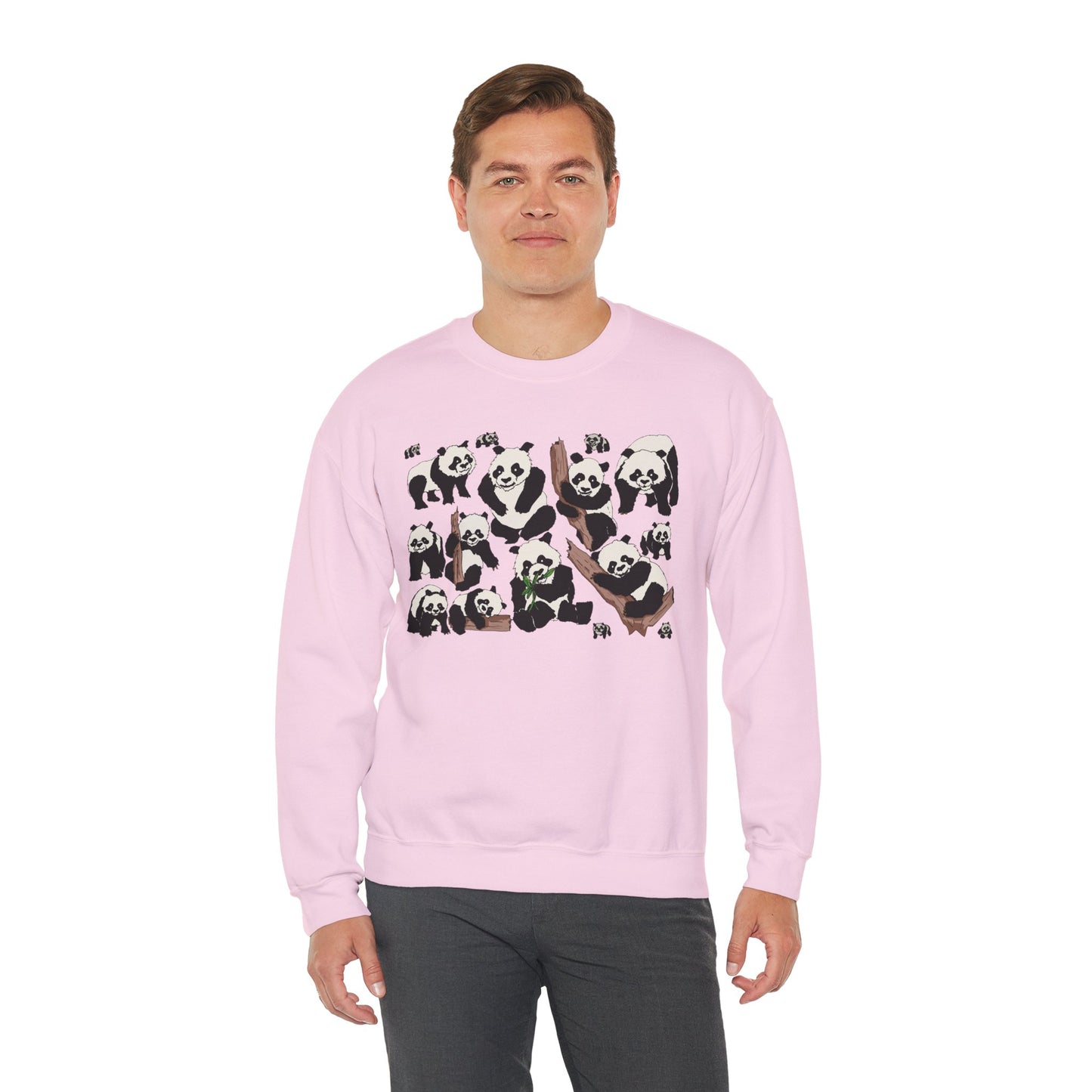 Cozy Panda Crewneck Sweatshirt - Soft Unisex Heavy Blend