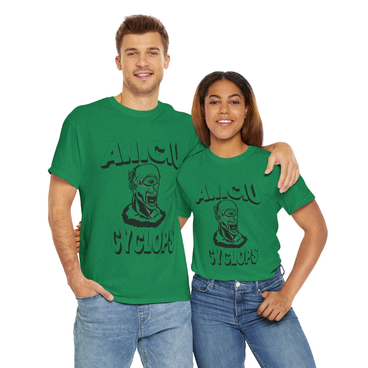 Graphic Unisex Tee - Fake AICU University Cyclops Mascot Mythology Shirt