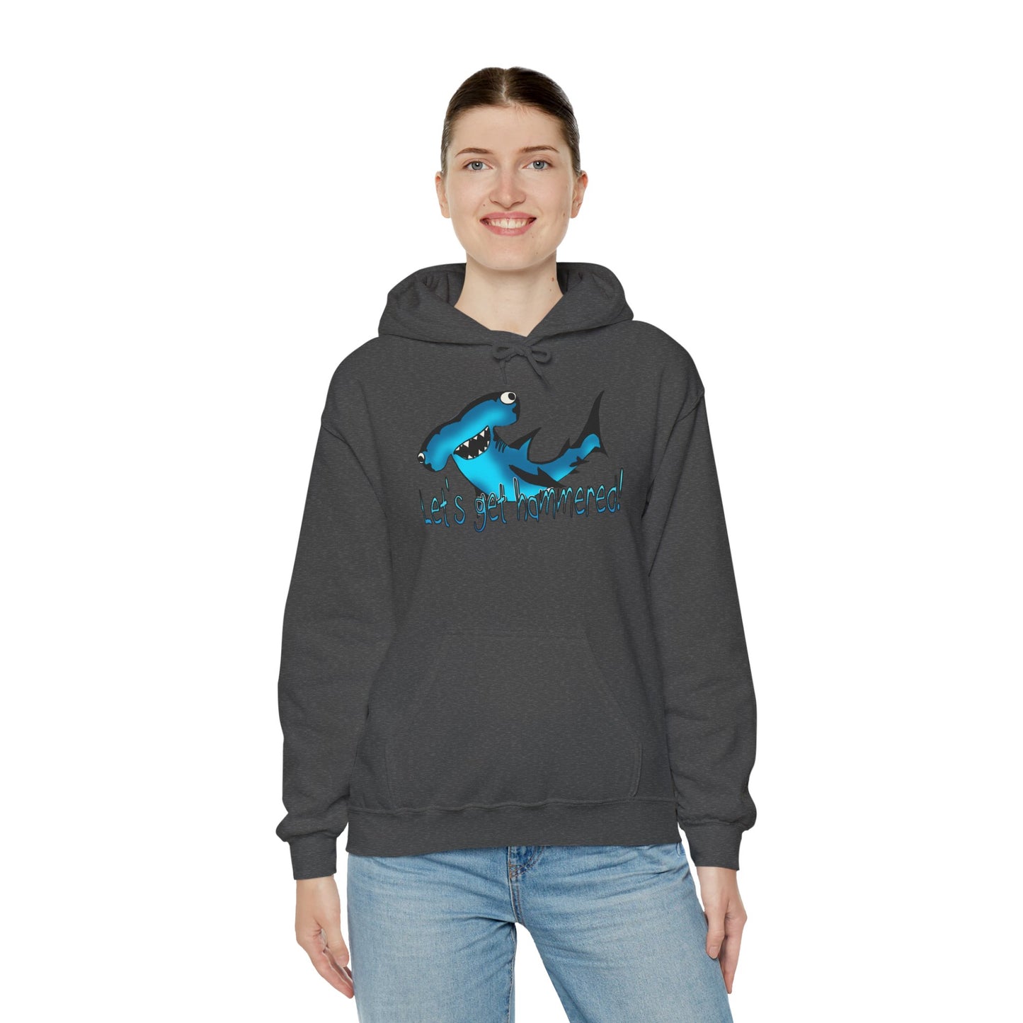Let's Get Hammered Shark-Themed Unisex Hoodie: Let's Get Fin-tastic, Casual Wear, Gift for Ocean Lovers, Beach Party, Summer Fun