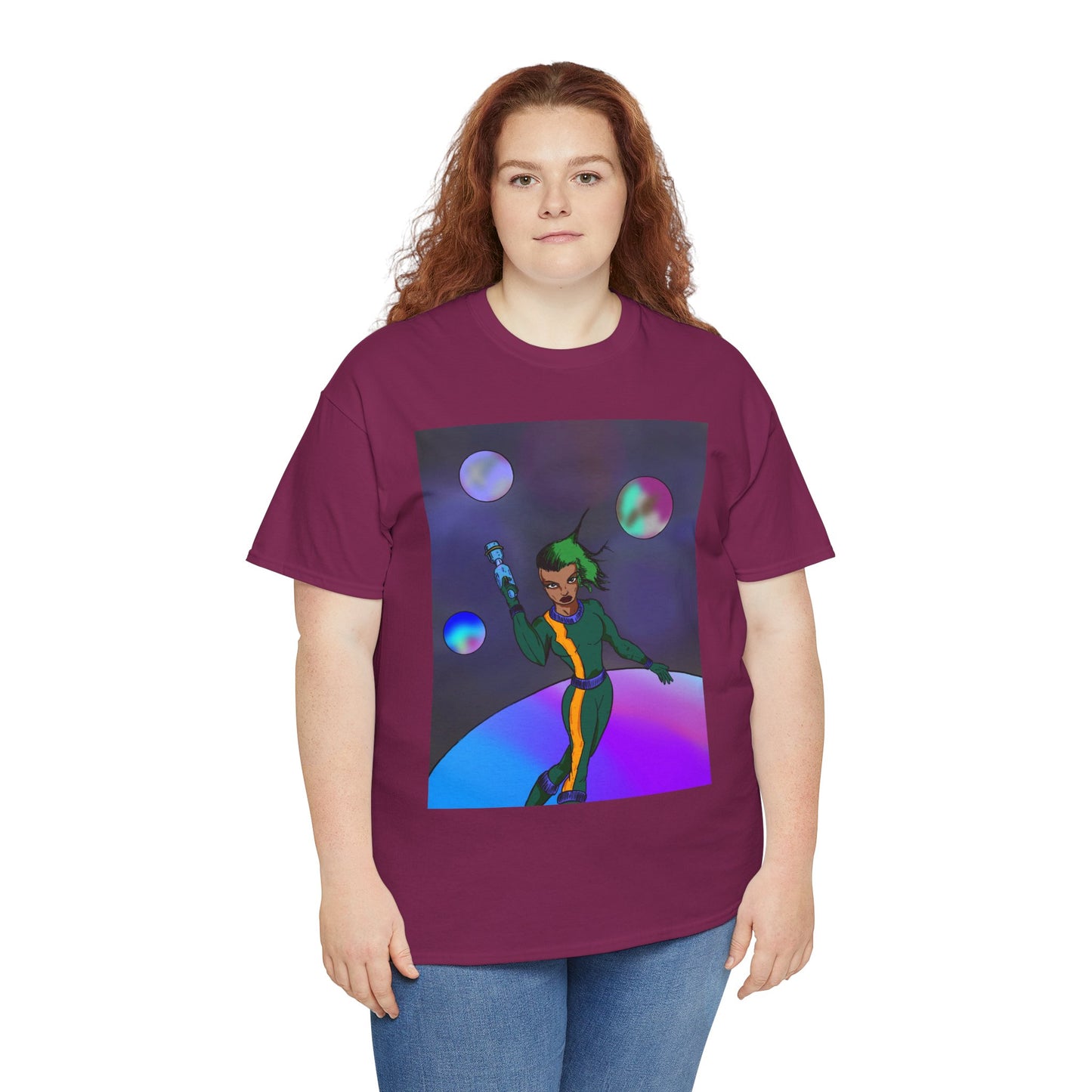 Cosmic Hero Vibe Tee - Unisex Heavy Cotton Tee, Space Art Shirt, Retro Sci-Fi T-Shirt, Gift for Space Lovers, Unique Graphic Tee