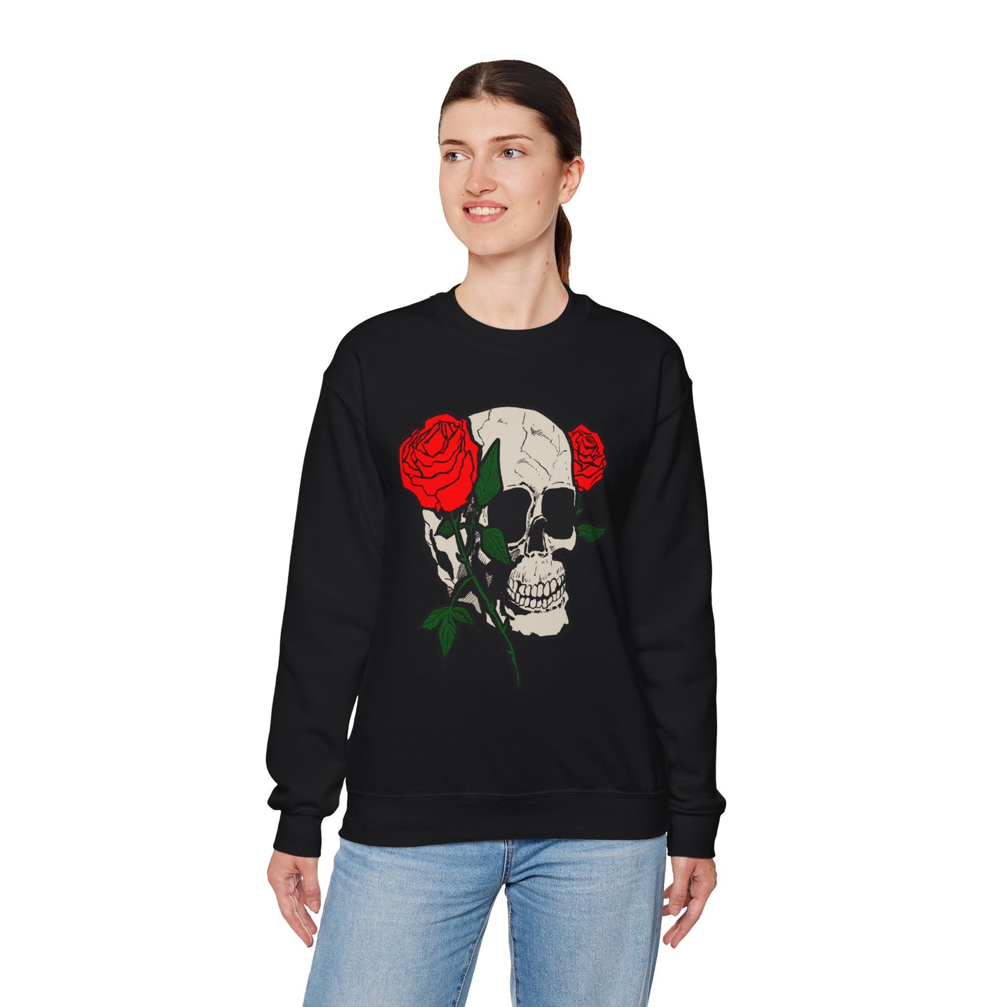 Skull and Roses Crewneck Sweatshirt