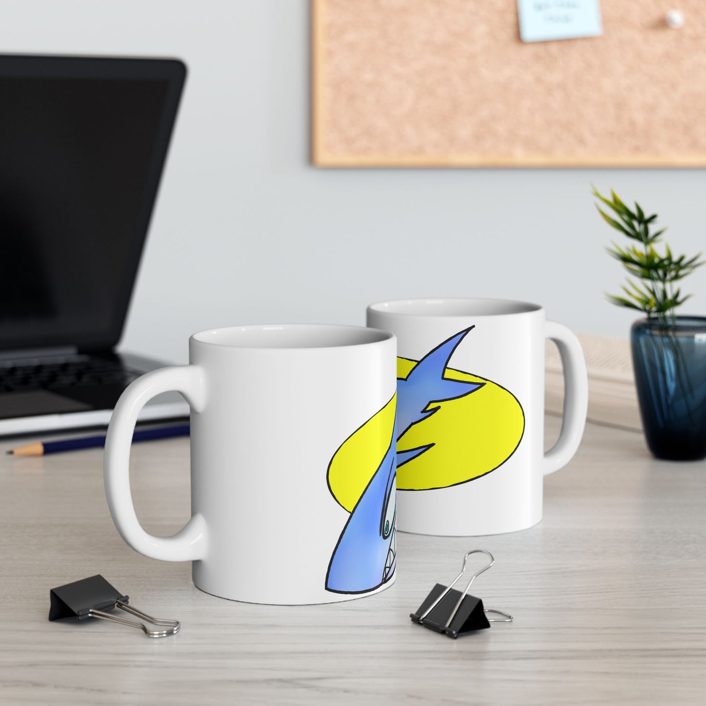 Sharky Ceramic Mug - Fun Gift for Ocean Lovers, Coffee Cup, Shark Enthusiast Mug, Unique Kitchenware, Birthday Present