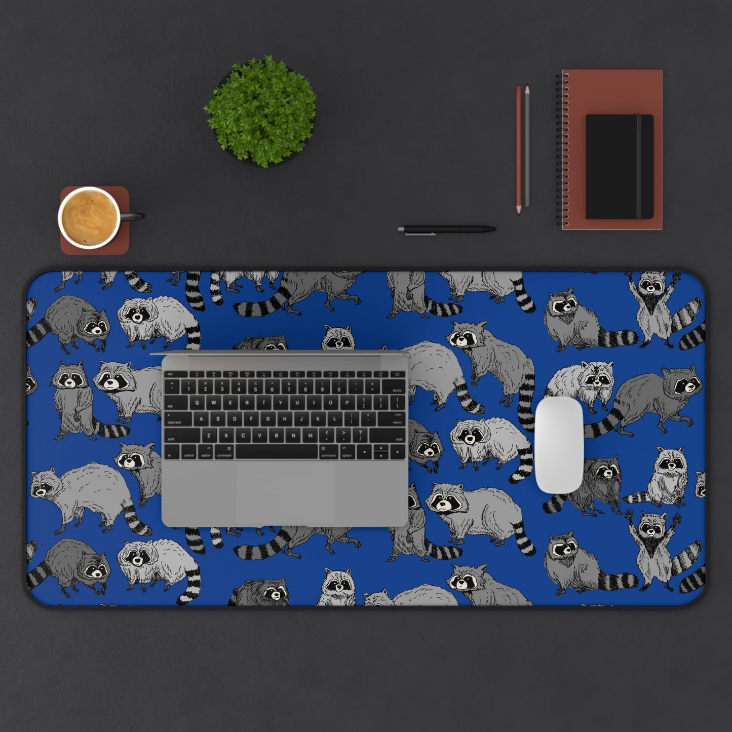 Raccoon-Themed Desk Mat, Cute Animal Desk Pad, Office Decor Gift, Mouse Pad, Gaming Mat, Fun Workspace Accessory